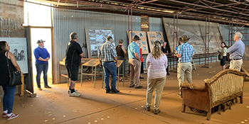 Tour group at museum